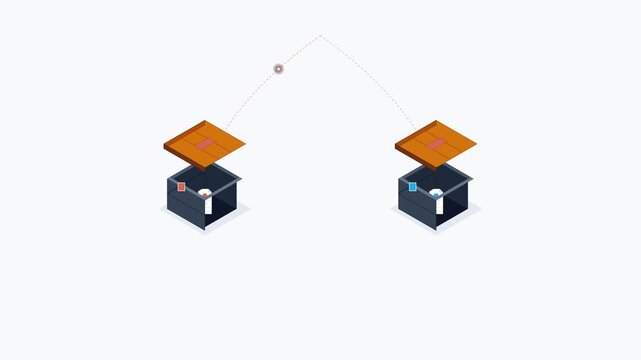 Digital Documents Transferring Between Two Isometric Boxes Online