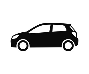 Naklejka premium Compact Hatchback Car Side View Urban Vehicle Vector Icon