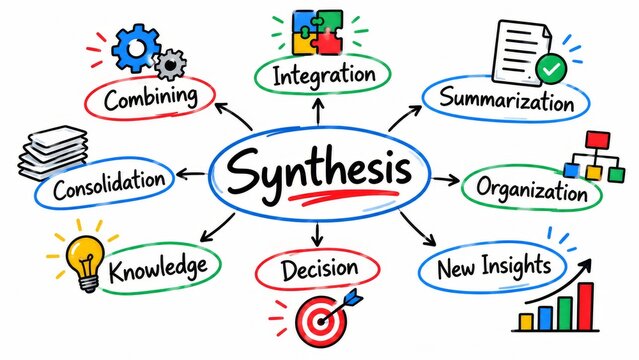 Synthesis Concept Mind Map with Integration, Summarization, Knowledge, Decision and New Insights