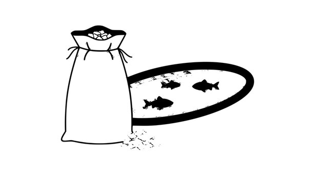 aquaculture, fish, feed, food, sack, bag, pond, farming, fishery, flakes, nutrition, feeding, aquatic, water, agriculture, farmer, livestock, protein, supply, storage, container, flakes, fishfarm, pon