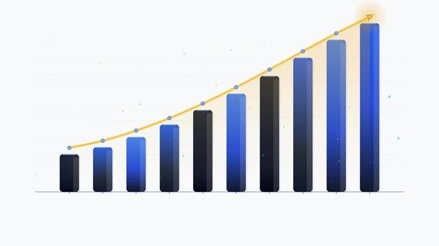 Growing Financial Bar Chart Showing Positive Business Performance Trends