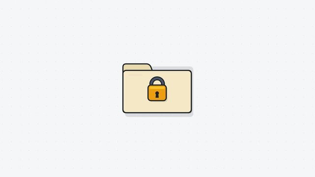 Paper Document File Moving Into Folder and Locking for Data Security