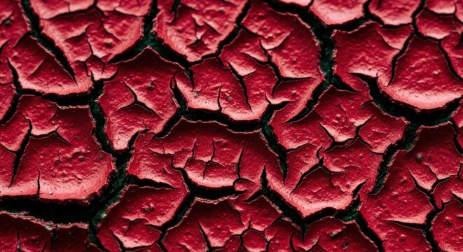Cracked dry red earth ground texture background