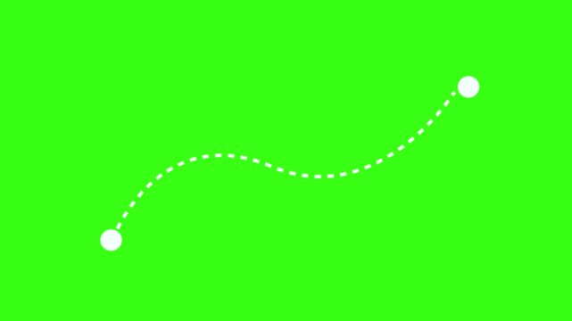 Dotted one path to another path animation. Dashed Path icon from Start to End Point motion graphics. Goal concept 4k video footage.