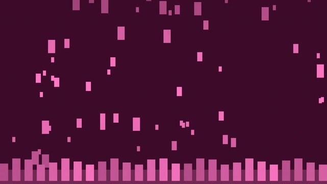 Seamless retro pixel ember field animation in pink for looping game background