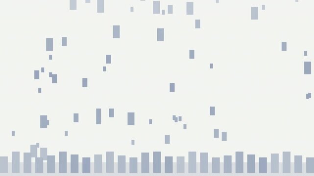 Seamless retro pixel ember field animation in white for looping game background