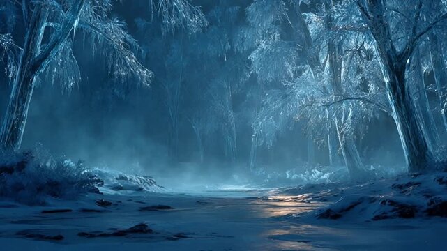 Glowing Crystal Cave in a Mysterious Fantasy World