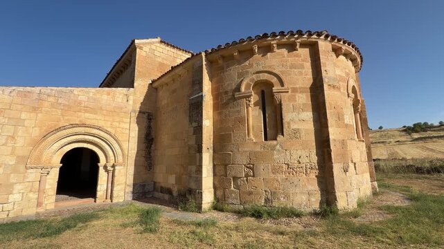 Ancient romanesque hermitage of san baudelio de berlanga in soria