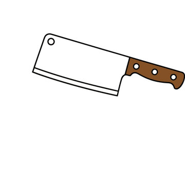 Cleaver knife with brown handle