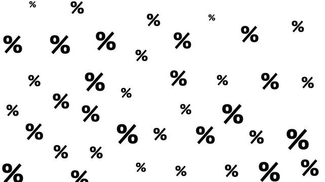 Animated percentage symbols pattern background, for sales, discounts, and financial marketing campaigns