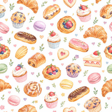 seamless pattern with pastry