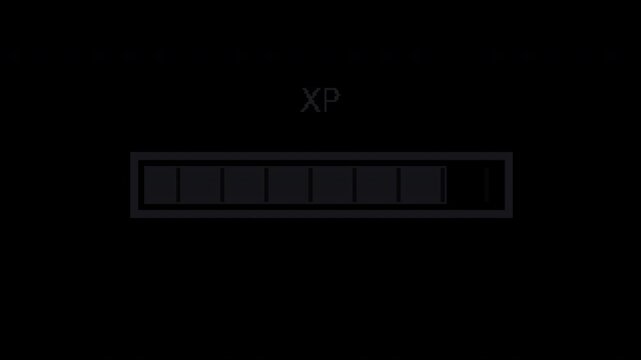 Seamless retro pixel experience bar levelup in black with transparent background