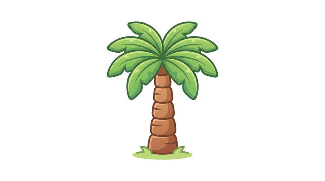 Palm tree cartoon icon isolated on white