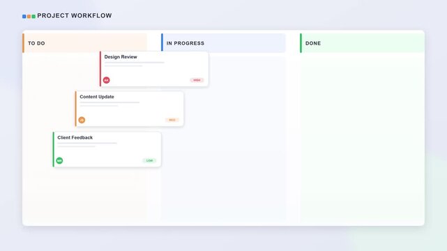 Kanban Board Illustration for Agile Project Management and Workflow Task Planning