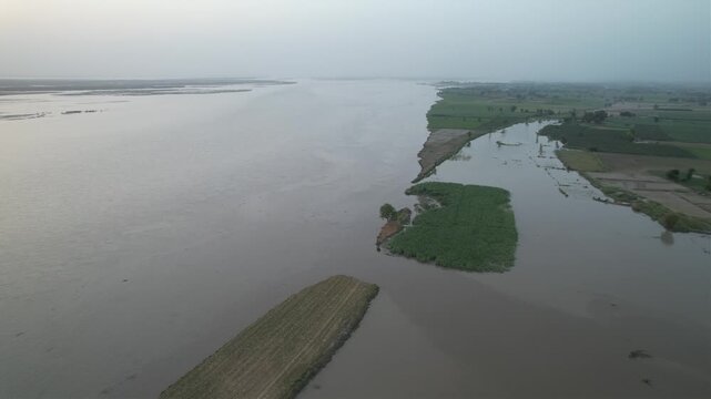 cenematic view od river erosion