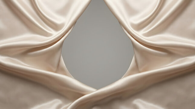 Luxury Elegance Concept Satin Fabric Drapery with Soft Studio Lighting Background