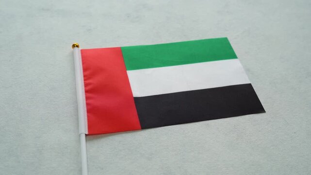 United Arab Emirates country flag close-up. UAE flag concept.