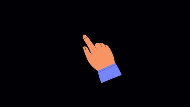 Animated Hand Pointing Upward - Transparent