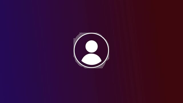 Minimal Blue User Profile Avatar Icon Isolated on White Background Concept