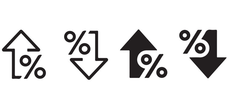 Percentage Increase and Decrease Arrow Vector Icons for Financial Sale vector illustrator eps10