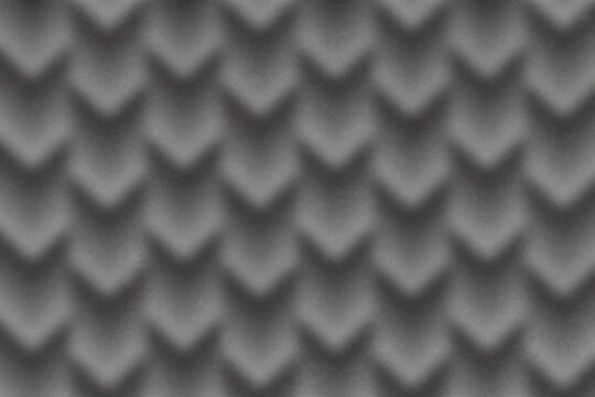 Abstract geometric pattern with grey chevron shapes. Seamless 3D texture background. Modern industrial design for architectural surfaces.