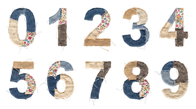 Colorful numbered wooden blocks with floral pattern
