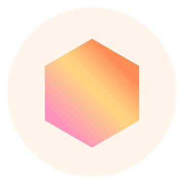 Gradient hexagon png geometric shape IG highlight story cover template, transparent background