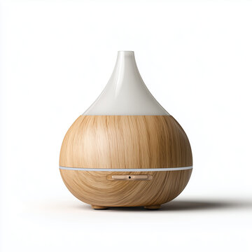 Wooden Essential Oil Aroma Diffuser Humidifier Isolated on White Background