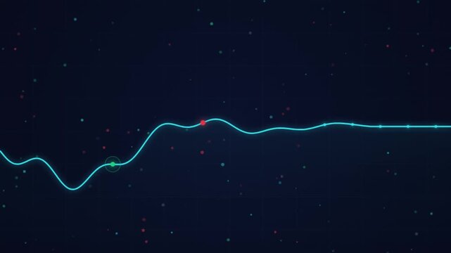 Abstract financial line chart showing market volatility on a dark digital background.