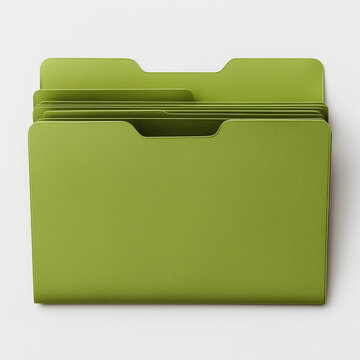 Green Plastic Office File Folder Organizer Isolated on White Background