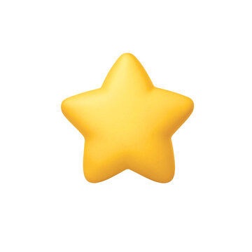 Yellow five-pointed star icon representing favorite, rating, award, excellence, achievement and premium quality