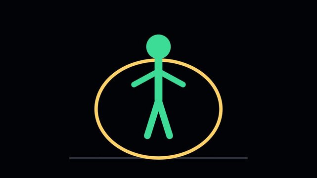 Jump Rope Spinning Icon Animation - Medical Healthcare Motion Graphic