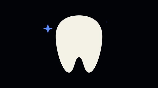 Dental Tooth Shine Icon Animation - Medical Healthcare Motion Graphic