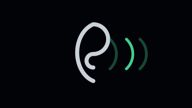 Hearing Wave Icon Animation - Medical Healthcare Motion Graphic
