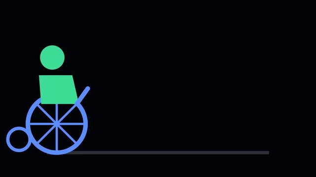Wheelchair Moving Icon Animation - Medical Healthcare Motion Graphic