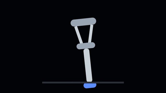 Crutch Support Icon Animation - Medical Healthcare Motion Graphic