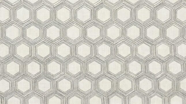 Symmetrical grey and white honeycomb hexagon geometric pattern.