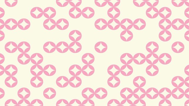 Pink geometric pattern on cream 4K