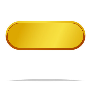 Blank horizontal gold button vector isolated illustration