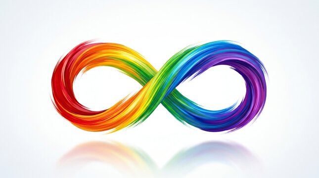 Colorful infinity symbol representing endless possibilities and vibrant continuous connection