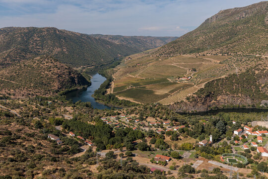Duero River Valley from the Salto de Saucelle viewpoint. Arribes del Duero Natural Park. Salamanca, Castile and Le&oacute;n, Spain.