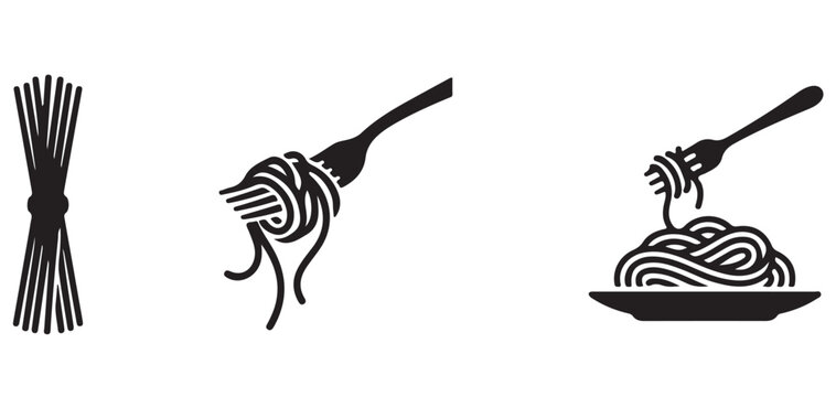 Spaghetti pasta twisted on fork vector illustration eps10