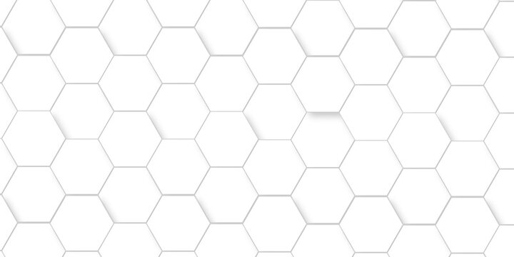 White cover grid cube hexagonal background. Luxury white modern pattern. honeycomb mosaic white background. geometric mesh cell texture. web business card futuristic wallpaper.