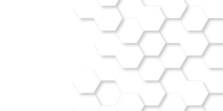 White cover grid cube hexagonal background. Luxury white modern pattern. honeycomb mosaic white background. geometric mesh cell texture. web business card futuristic wallpaper.
