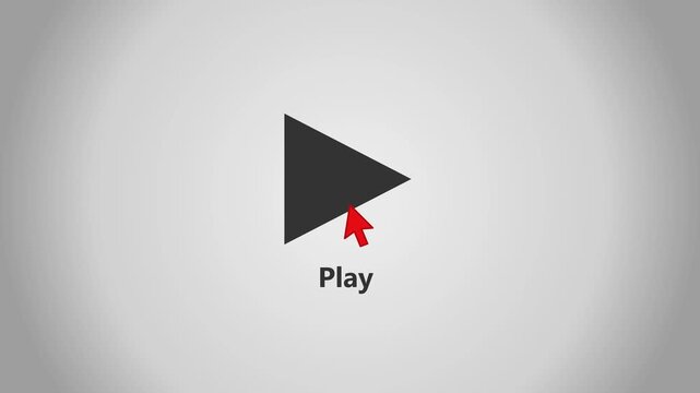 Play button animation with clean video interface design

