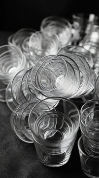 Collection of Clear Plastic Cups for Beverages and Events.