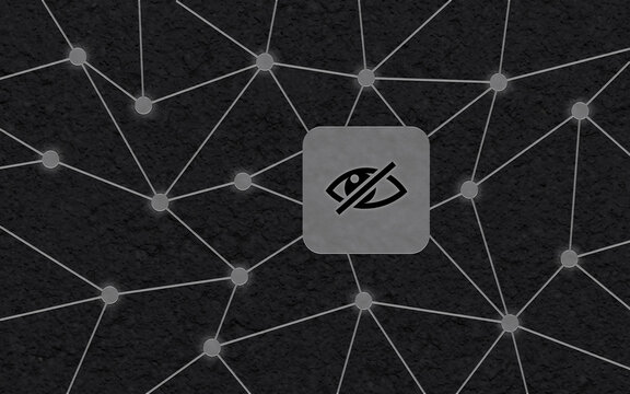 Datenschutz und Privatsph&auml;re im digitalen Zeitalter. Ein Konzept zu Netzwerksicherheit, dargestellt durch ein ausgeblendetes Symbol in einem globalen Netzwerk.