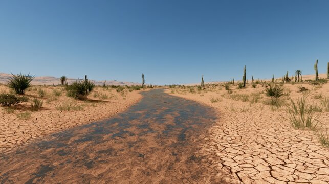 Hot deserts are arid landscapes with intense daytime heat, scarce rainfall, limited vegetation, and specialized wildlife adapted to harsh environmental conditions.
