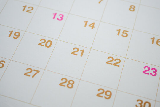 calendar page date background business planning appointment meeting concept