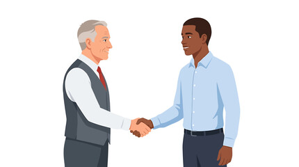 Fototapeta premium Boss Welcoming Intern with Handshake